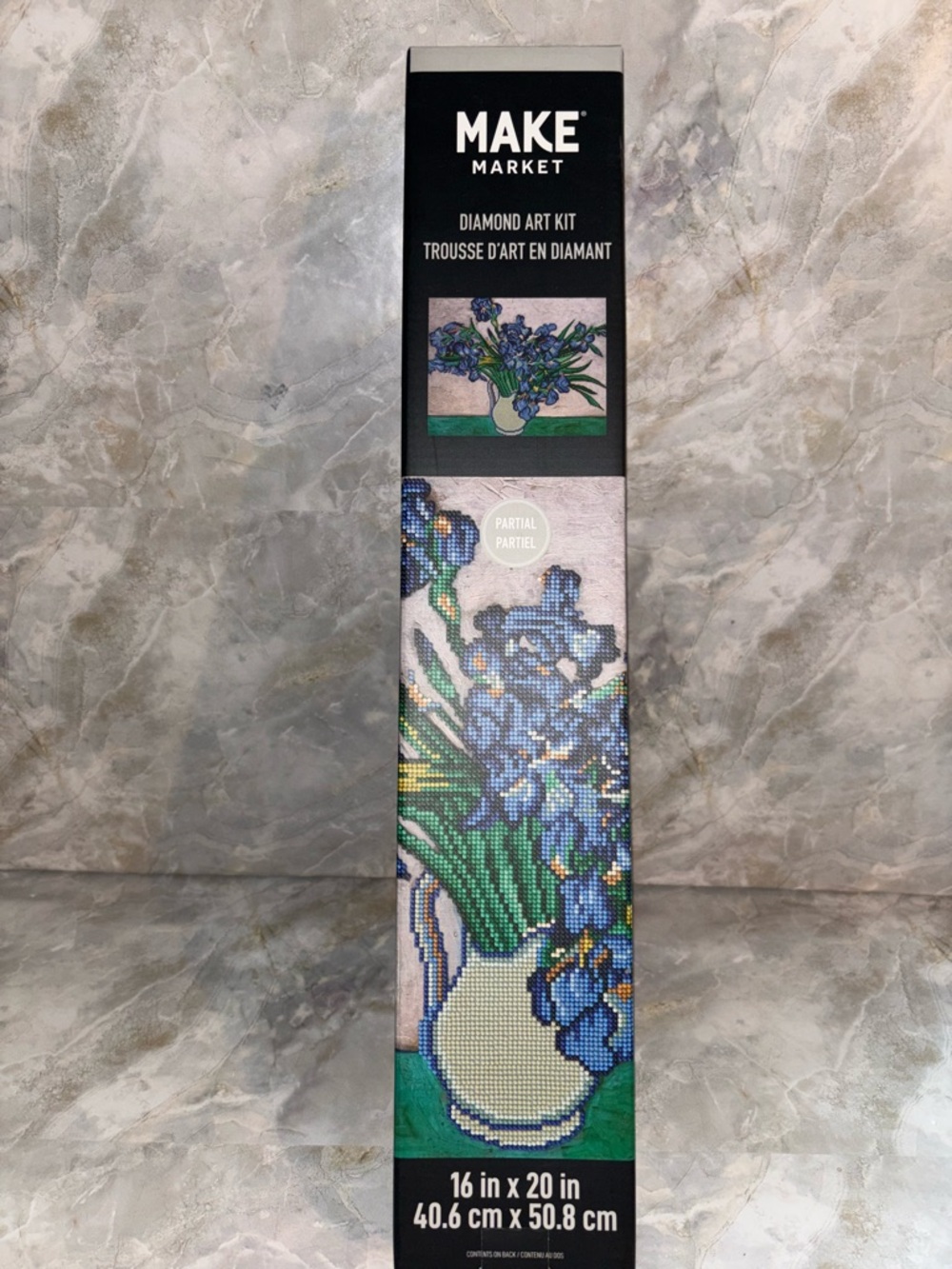 Make Market Blue and Green Iris Diamond Art Panel Kit Partial